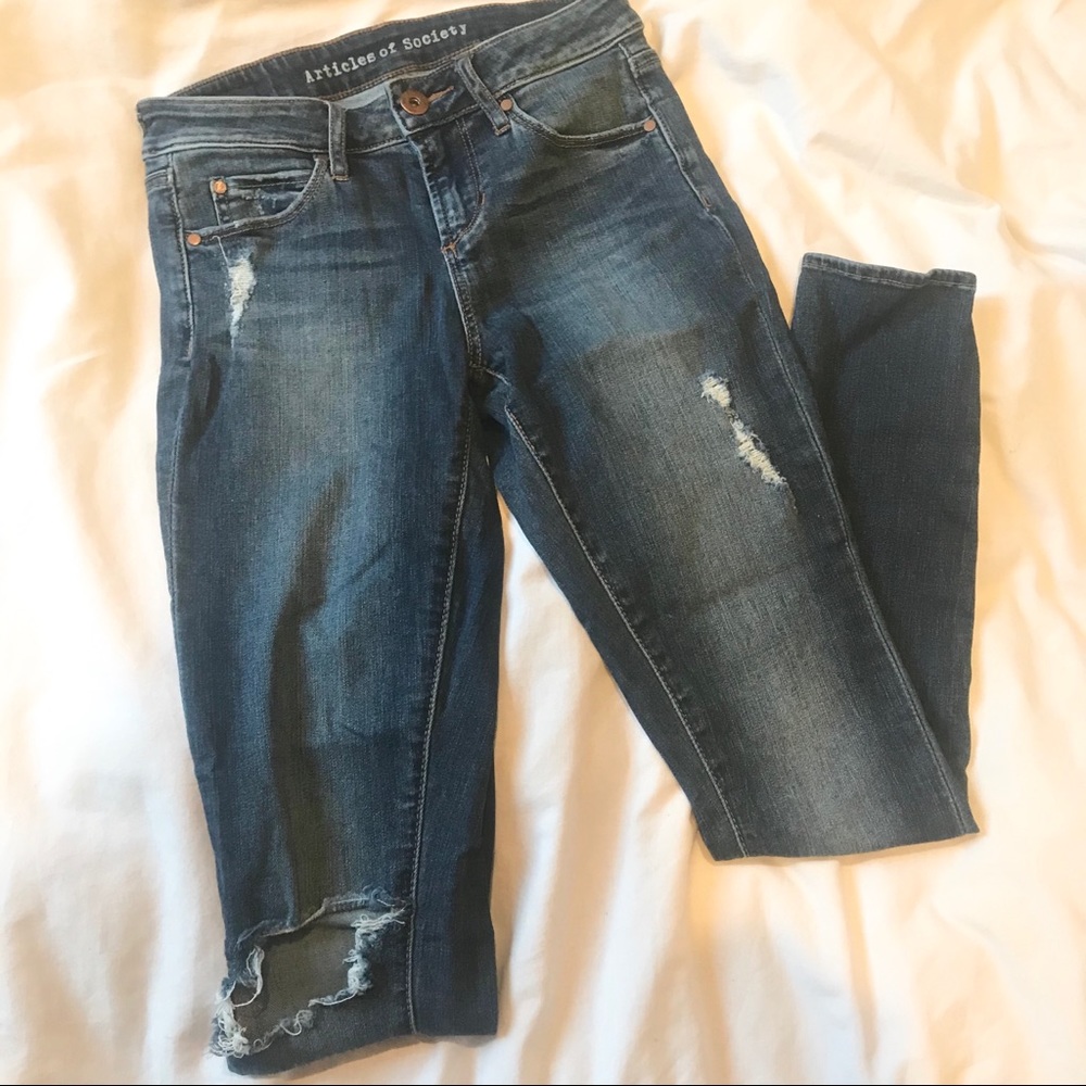 Nordstrom Articles of Society ripped skinny jeans